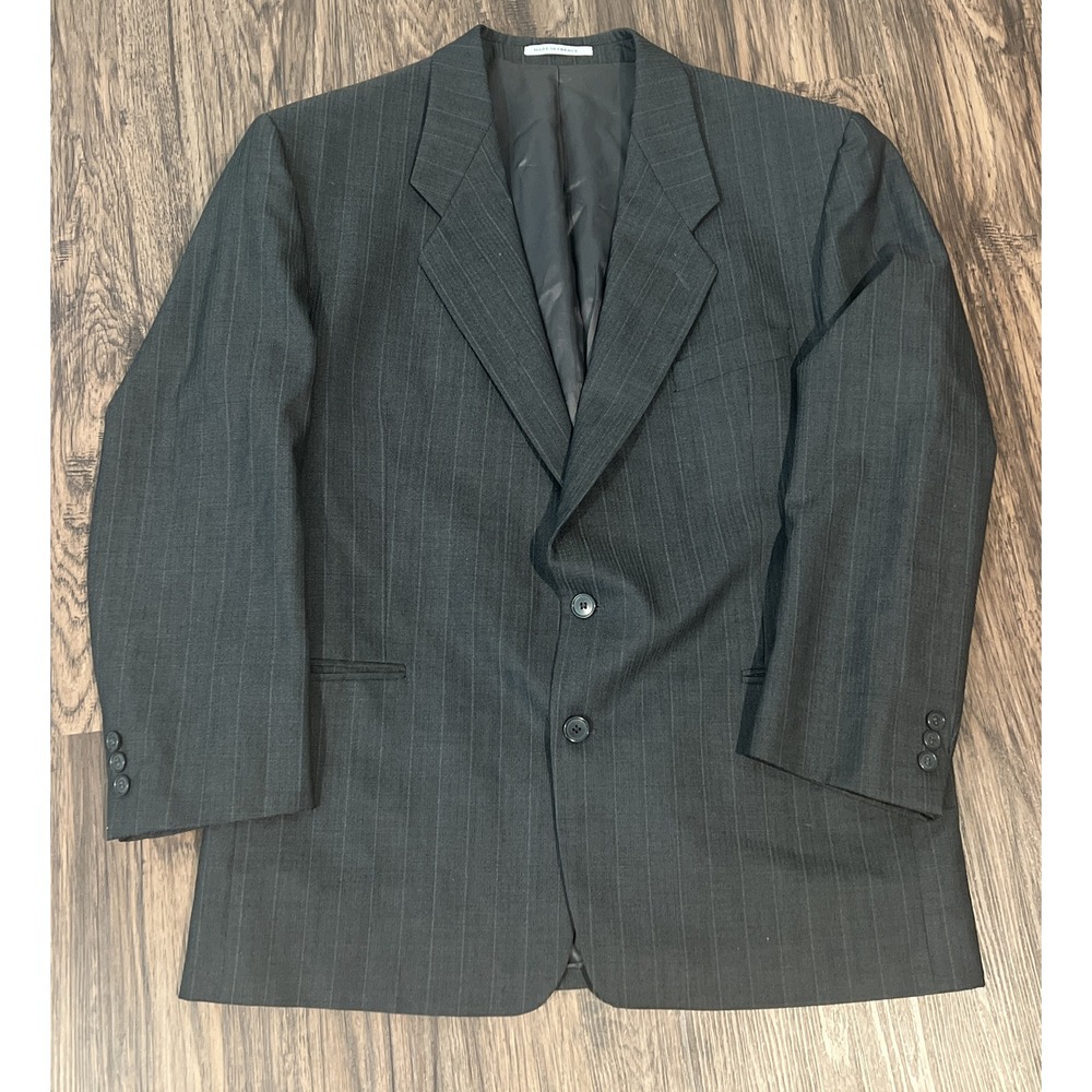 Yves Saint Laurent Coat Blazer Jacket Mens Color Striped Gray Size 44R